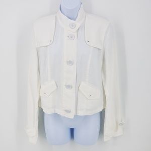 Cabi Blazer Small Linen White Lightweight Jacket Blazer Artsy Vacation